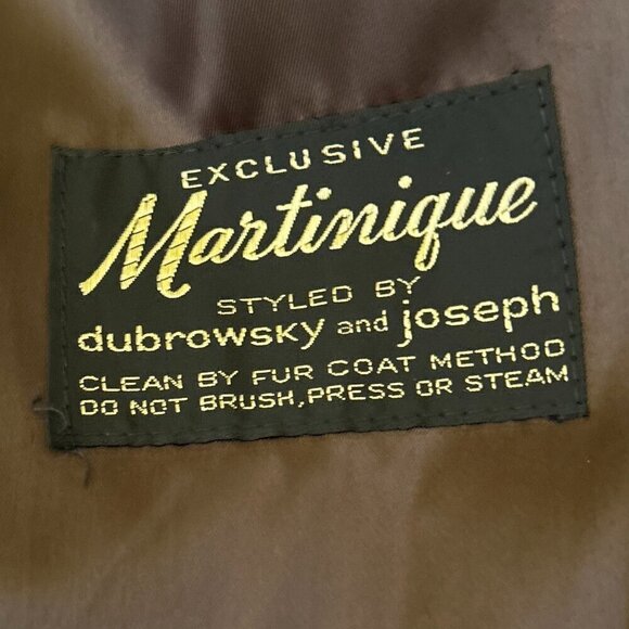 Martinique SZ10 Brownish Black Fur Vintage Car Coat Jacket Chic Gift Old Glamour - Picture 7 of 7